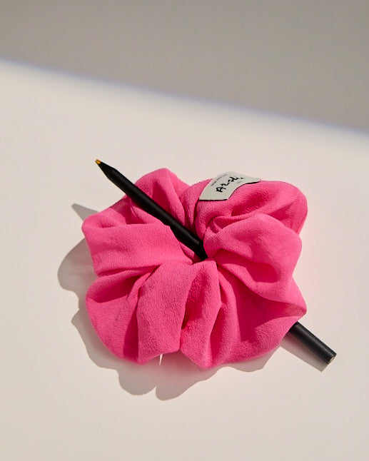 Pocket Scrunchie - Hot Pink Silk