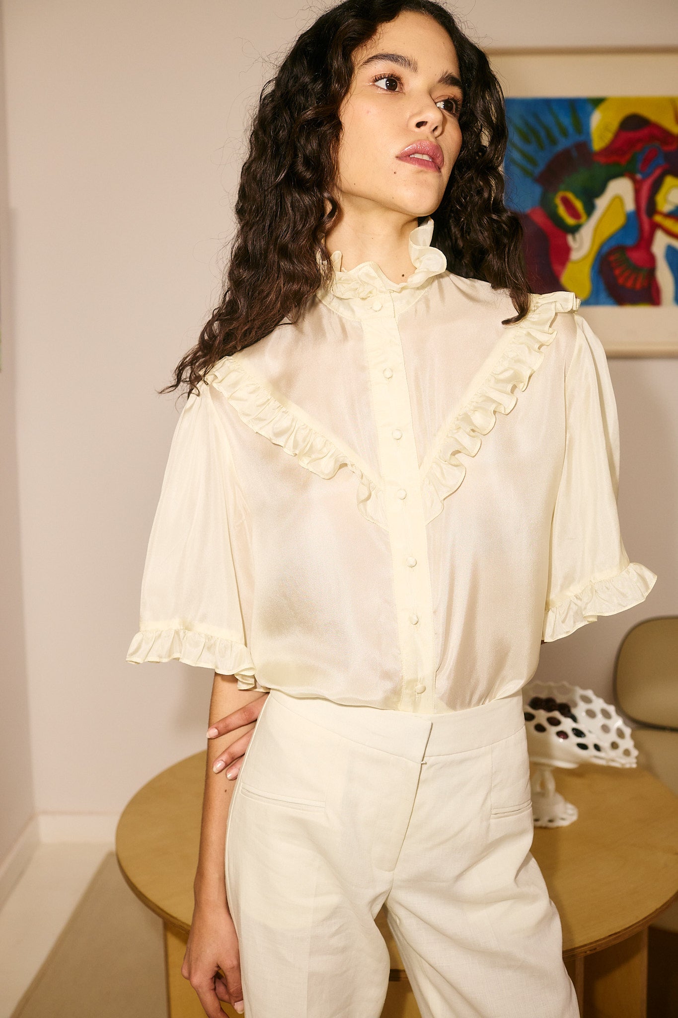 Dress Up Shirt - Ivory Silk